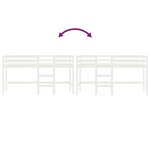 vidaXL Lit mezzanine enfants échelle blanc 90x190 cm bois pin massif