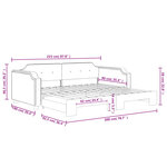 vidaXL Lit de jour avec lit gigogne gris foncé 90x200 cm tissu