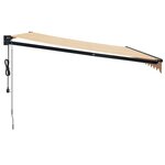 vidaXL Auvent rétractable automatique jaune et blanc 4x3 m