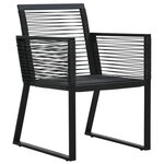 vidaXL Ensemble à manger de jardin 5 Pièces Noir Rotin PVC