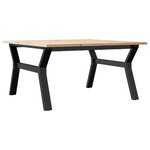 vidaXL Table basse cadre en Y 80x80x45 cm bois de pin massif et acier