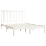 vidaXL Cadre de lit Blanc Bois de pin massif 140x190 cm