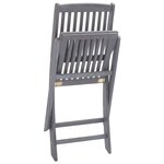 vidaXL Chaises pliables d'extérieur lot de 6 et coussins Bois d'acacia