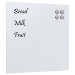 vidaXL Tableau noir magnétique mural blanc 60x60 cm verre trempé