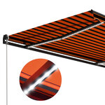 vidaXL Auvent manuel rétractable avec LED 450x300 cm Orange et marron