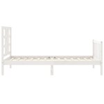 vidaXL Cadre de lit et tête de lit blanc 100x200 cm bois massif
