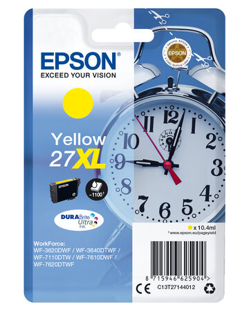 Epson cartouche reveil encre du 27xl cartouche dencre jaune haute capacite 10.4ml 1.100 pages 1-pack rf-am blister