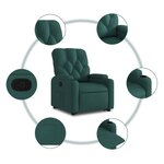 vidaXL Fauteuil inclinable vert foncé tissu