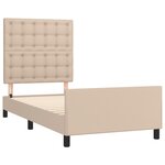 vidaXL Cadre de lit avec tête de lit Cappuccino 100x200 cm Similicuir