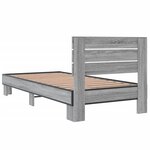 vidaXL Cadre de lit sonoma gris 90x200 cm bois d'ingénierie et métal