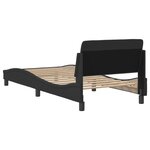 vidaXL Cadre de lit avec tête de lit Noir 90x190 cm Tissu