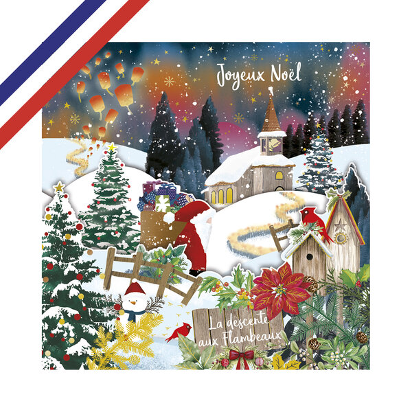 Carte tri-volet joyeux noël
