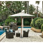 Parasol en bois rond et polyester 160g/m² - Arc 2,7 m - Beige