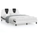 vidaXL Lit avec matelas blanc et noir 120x200 cm similicuir