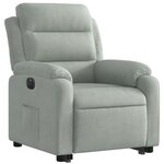 vidaXL Fauteuil inclinable électrique gris clair velours