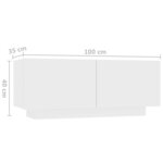 vidaXL Meuble TV avec lumières LED Blanc 260x35x40 cm