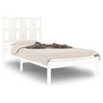 vidaXL Cadre de lit Blanc Bois massif 90x190 cm Simple