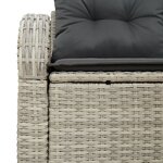 vidaXL Canapé de jardin 2 places avec rangement et coussins gris clair en rattan poly