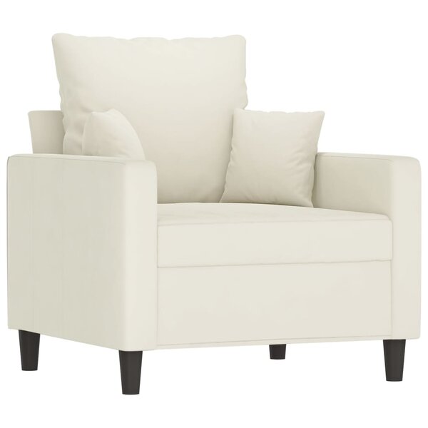 vidaXL Fauteuil Crème 60 cm Velours
