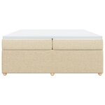 vidaXL Sommier à lattes de lit avec matelas Crème 200x200 cm Tissu