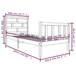 vidaXL Cadre de lit Bois de pin massif 100x200 cm