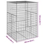 vidaXL Panier gabion avec couvercle 100x100x150 cm fer galvanisé