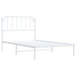 vidaXL Cadre de lit métal avec tête de lit blanc 107x203 cm