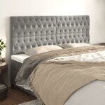 vidaXL Têtes de lit 4 Pièces Gris clair 90x7x78/88 cm Velours