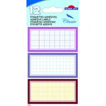 24 étiquettes adhésives scolaires - Quadrillé effet cahier - tons roses