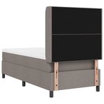 vidaXL Lit à ressorts avec matelas et LED Taupe 90x190 cm Tissu