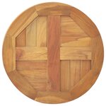 vidaXL Dessus de table Bois de teck solide Rond 2 5 cm 40 cm