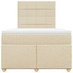 vidaXL Sommier à lattes de lit avec matelas Crème 120x200 cm Tissu