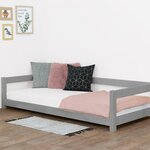 Lit simple sommier gris 120 x 200 cm