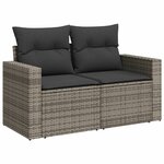 vidaXL Salon de jardin 11 Pièces avec coussins gris résine tressée