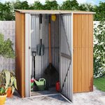 vidaXL Abri de jardin 180 5x97x209 5 cm acier galvanisé aspect bois