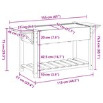 Jardinière vidaXL avec étagères 155x59x76 cm en bois de pin massif