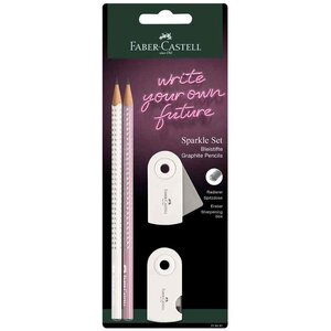 Kit d'écriture GRIP SPARKLE blanc FABER-CASTELL