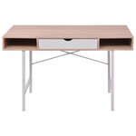 vidaXL Bureau avec 1 compartiment Chêne et blanc
