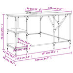 Bureau table poste de travail meuble d'ordinateur informatique étude chêne 139 x 139 x 75 cm bois d'ingénierie brun 02_0023610