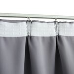 vidaXL Rideaux occultants avec crochets 2 Pièces Gris 140x175 cm