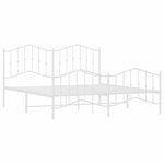 vidaXL Cadre de lit métal avec tête de lit/pied de lit blanc 183x213cm