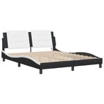 vidaXL Cadre de lit avec LED sans matelas noir et blanc 160x200 cm
