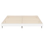 vidaXL Cadre de lit blanc brillant 140x200 cm bois d'ingénierie