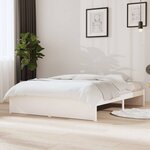 vidaXL Cadre de lit Blanc Bois massif 140x200 cm