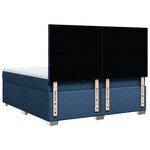 vidaXL Sommier à lattes de lit avec matelas Bleu 180x200 cm Tissu