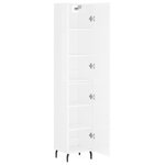 vidaXL Buffet haut Blanc brillant 34 5x34x180 cm Bois d'ingénierie