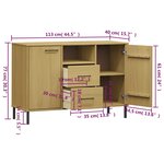 vidaXL Buffet avec pieds en métal Marron 113x40x77 cm Bois massif OSLO