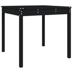 vidaXL Table de jardin noir 82 5x82 5x76 cm bois massif de pin