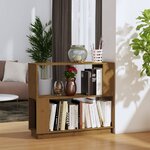 vidaXL Bibliothèque/Cloison Marron miel 80x25x70 cm Bois massif
