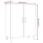 vidaXL Buffet Blanc 70x34x90 cm Bois d'ingénierie